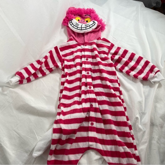 NWT Cheshire Cat Pink Striped Onesie Size - Picture 1 of 16